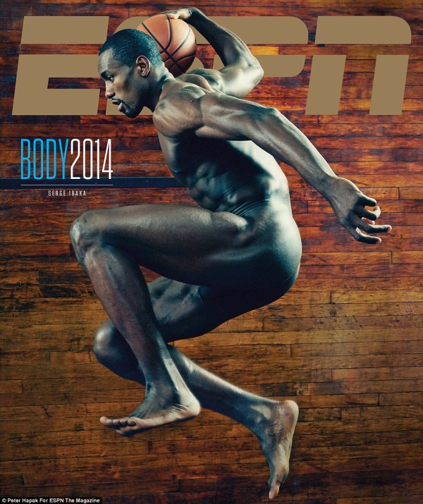 На корицата е NBA звездата Серж Ибака; Снимка: ESPN Body Issue