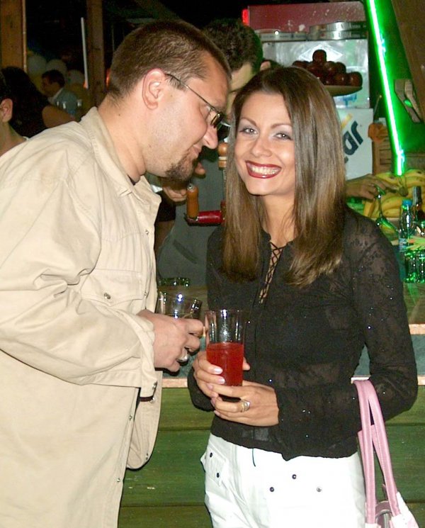 С Мартин Карбовски на парти на списание Playboy през 2003 г. Снимка: Булфото