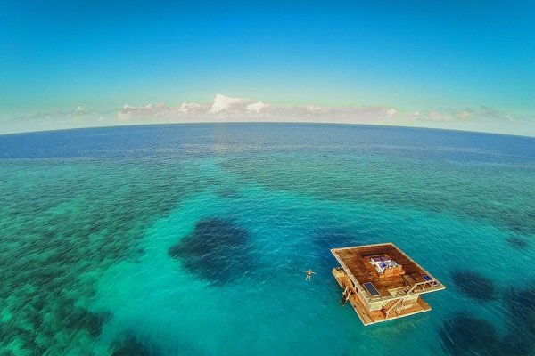Снимка: architecturaldigest.comТази хотелска стая частично е под водата. Тя се намира в Танзания и по-точно на остров Пемба. 