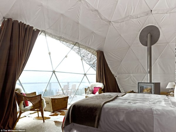 Снимка: dailymail.co.ukХижата "The Whitepod Resort" отвътре.