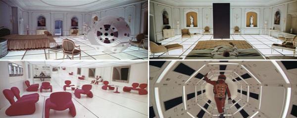 Снимка: аpartmenttherapy.com „2001:  Една одисея в Космоса” (2001: A Space Odyssey – 1968) Едно изумителното постижение на Стeнли Кубрик е тази драма за противопоставянето между човека и машината, представена чрез поразителна смесица от музика и картина. Най-напред се пренасяме в предисторическото минало, после хилядолетия напред (защеметяващо визуално пренасяне в киното) към колонизирания космос и накрая астронавтът Боуман (Кир Дулиа) ни отвежда в неизследвания Космос. Това грандиозно и неповторимо пътешествие безспорно е оказало влияние върху творчеството на колосите в киното Стивън Спилбърг и Джорж Лукас.