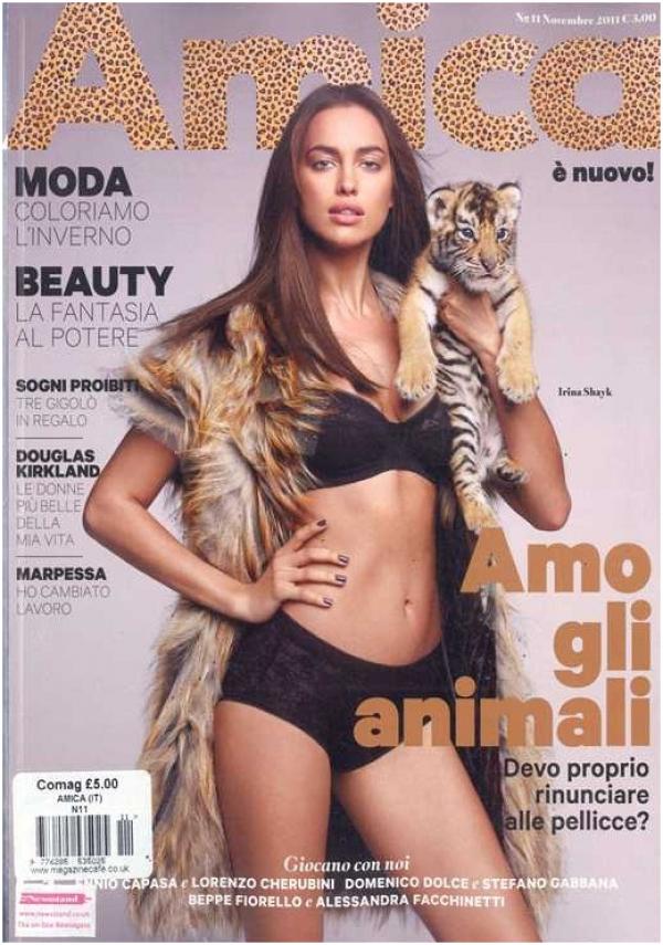 Ирина Шейк с диво коте; Снимка: сп.Amica