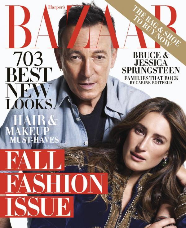 Брус Спрингстийн с дъщеря си Джесика; Снимка: Harper's BAZAAR 