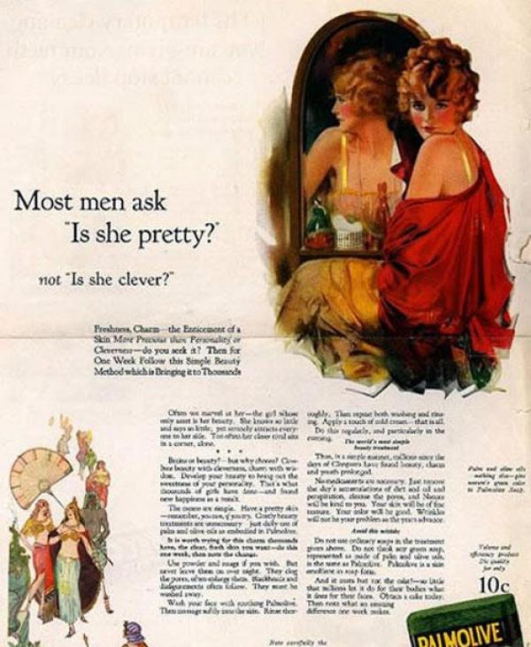 Повечето мъже питат "Красива ли е тя?, не "Умна ли е?"... Снимка: VintageAds