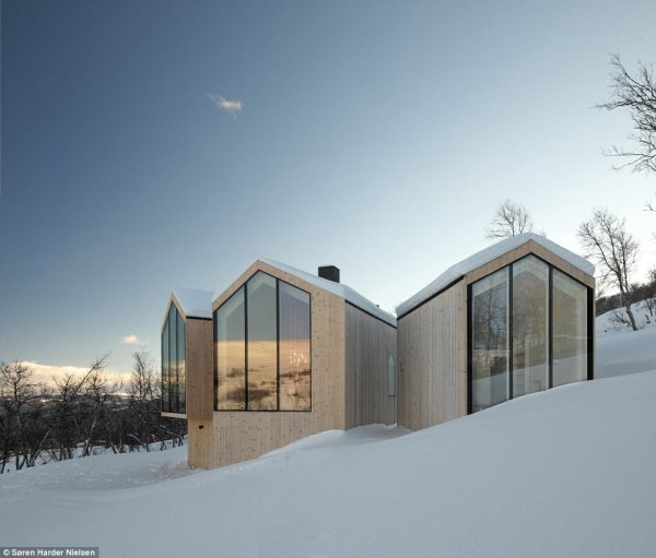 Снимка: dailymail.co.ukХотел "Split View Mountain Lodge" в Норвегия. Това е най-спокойното зимно убежище насред снега, в близост до Осло.