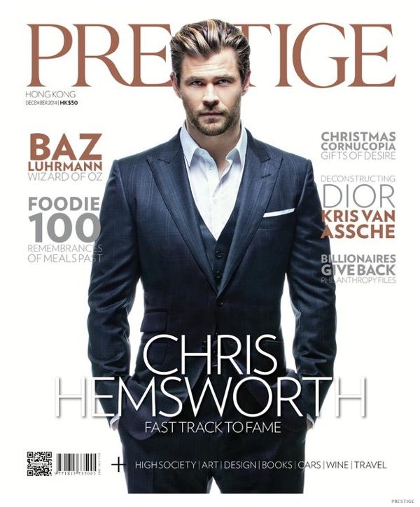 Крис Хемсуърт;  Снимка: сп. Prestige