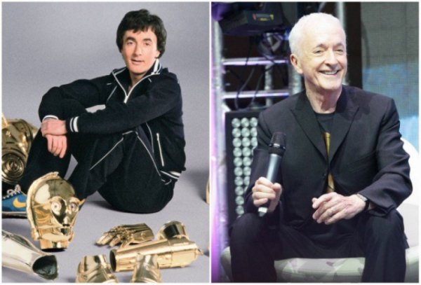 Антъни Даниелс -  C3-PO. 1977 и 2015 г. Снимка: Happy facts