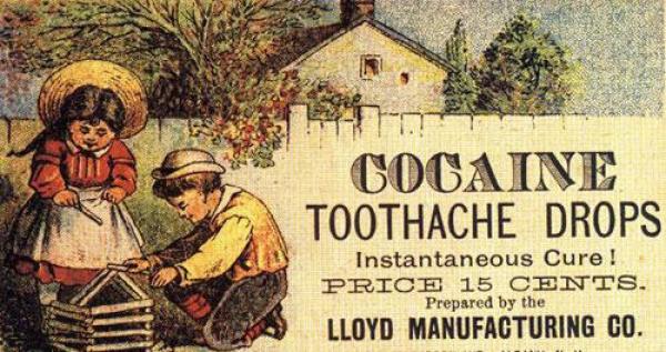 Кокаинови бонбончета против зъбобол, цена 15 цента... Снимка: VintageAds