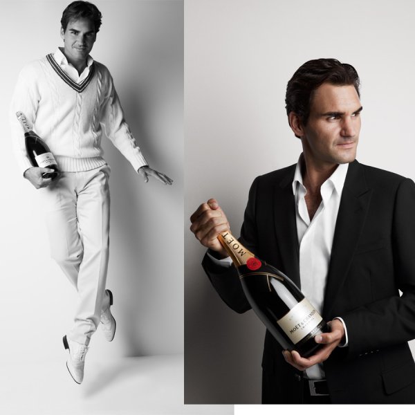 От няколко години Федерер е рекламно лице на шампанското Moët & Chandon.