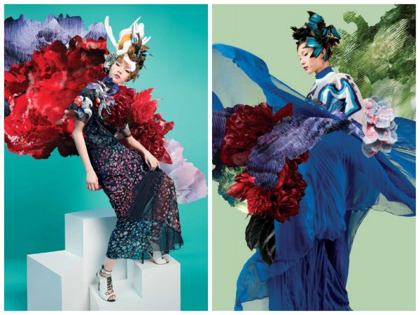 6. LANE CRAWFORD  Spring/Summer 2014С участието на Ксиу Уен ДжуЕдинствената търговска организация, която реши да направи кампания за витрините на своите магазини и то ... с невероятен успех.  Lane Crawford е верига магазини за луксозни стоки в Китай, по-конкретно в Хог Конг и Шанхай. Визията на кампанията на тема „Ботаника" е майсторска демоснтрация на лиричната драма и компзиция. Китайският супермодел е облечена в дрехи със сложни кройки, а косите са дело на световно известния коафьор Катя Кам.Снимка: Lane Crawford